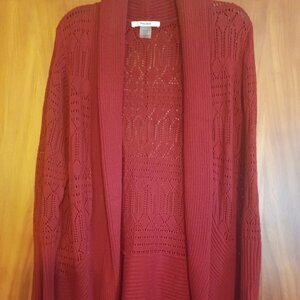 TahJay, Red Knit Tunic, Large